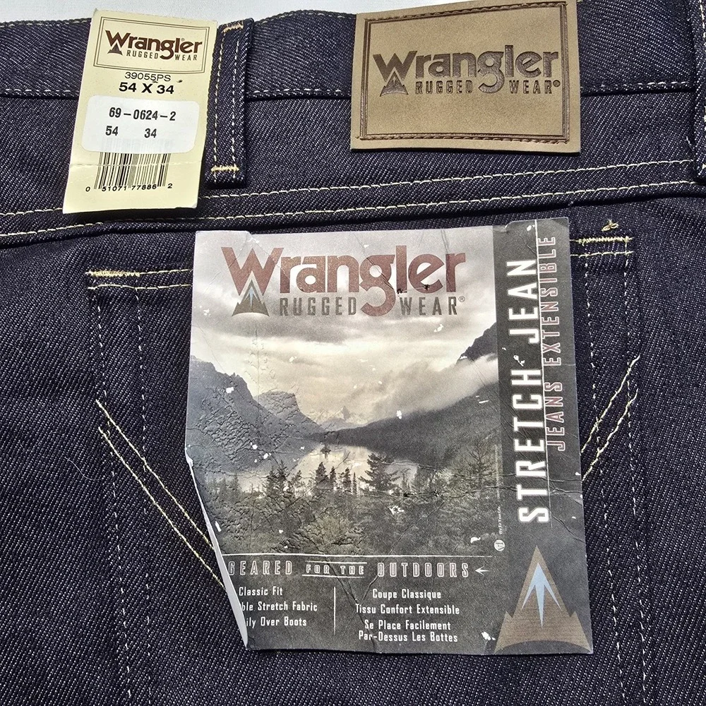 Wrangler‎ Rugged Wear Stretch Jeans Men 54x34 Dark Blue